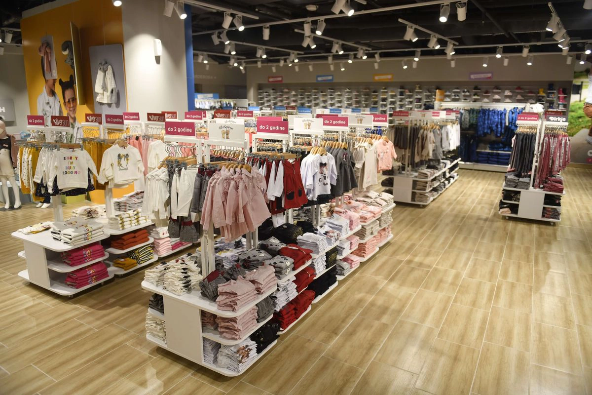 Aksa baby store section with children’s clothing and accessories