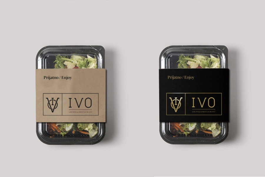 IVO branded takeaway food packaging containers